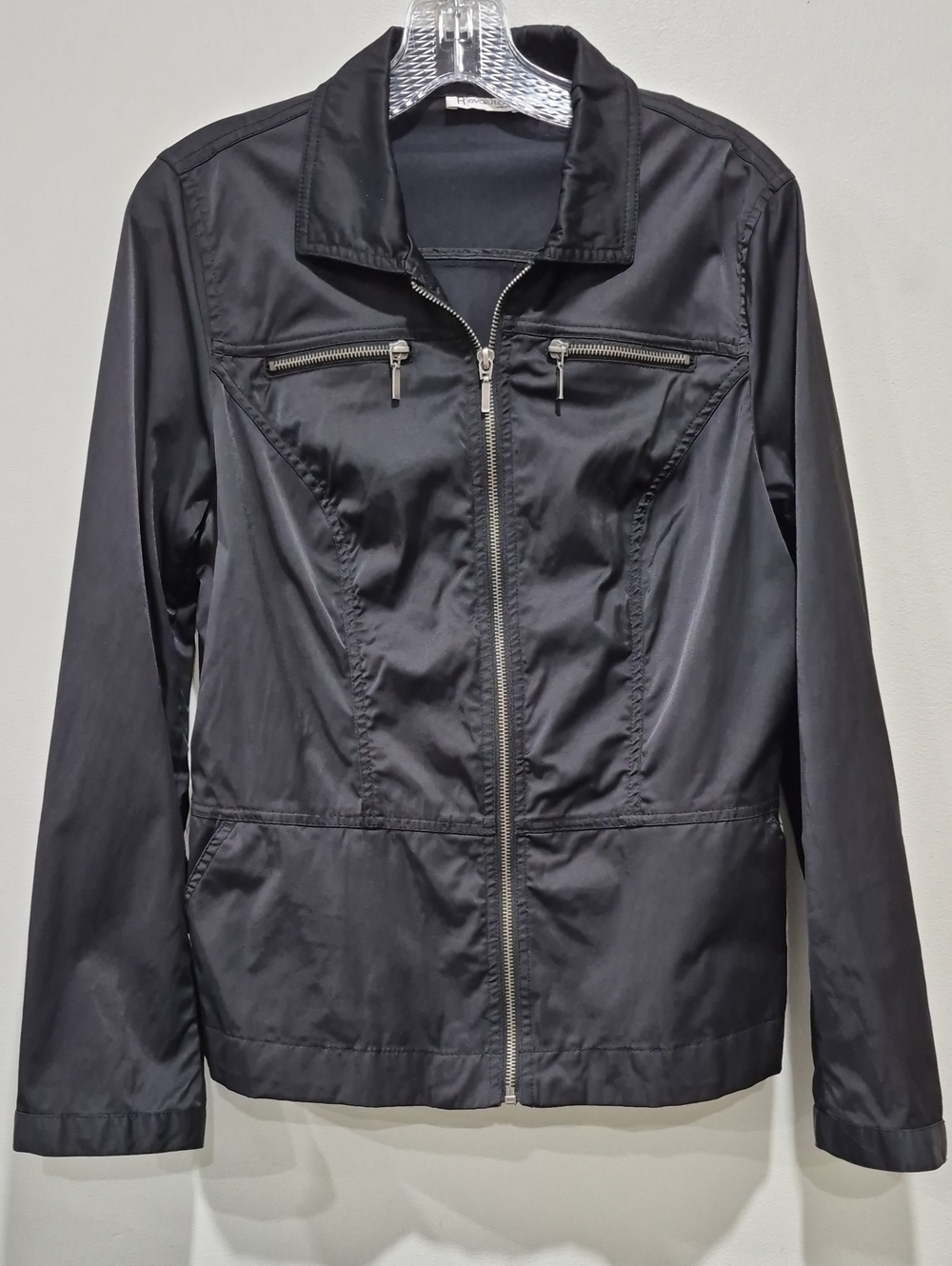 Revolution by Ricki's Black Zip Up Utility Jacket Size 12 Lightweight Coat
